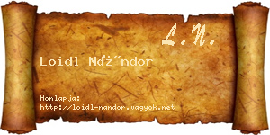 Loidl Nándor névjegykártya
