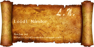 Loidl Nándor névjegykártya